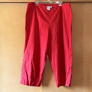 NWT Sz 22W Nancy Bolen City Girl Red Orange Capris